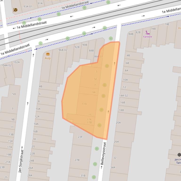 Kaart van postcodegebied 3021TA.