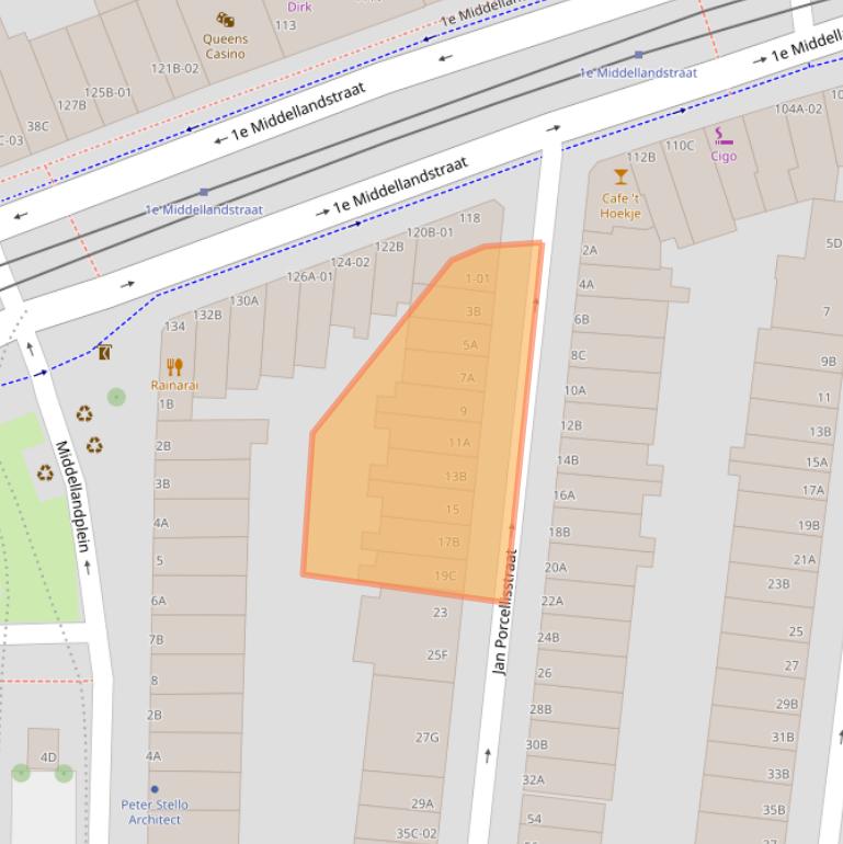 Kaart van postcodegebied 3021TN.