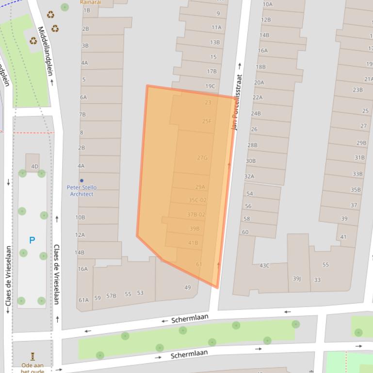 Kaart van postcodegebied 3021TP.