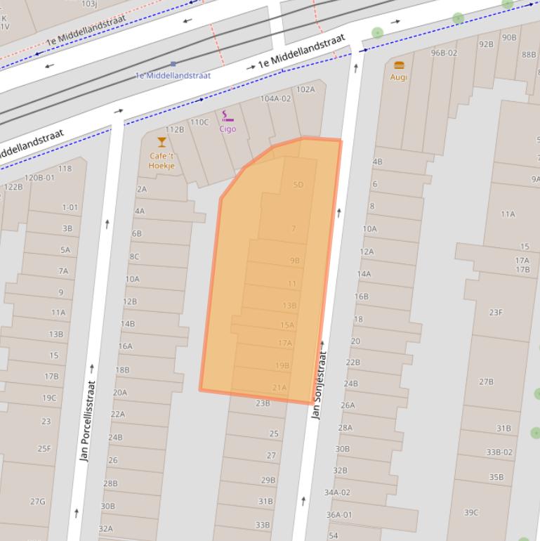 Kaart van postcodegebied 3021TT.