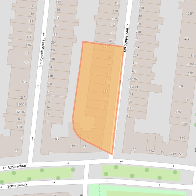 Kaart van postcodegebied 3021TV.