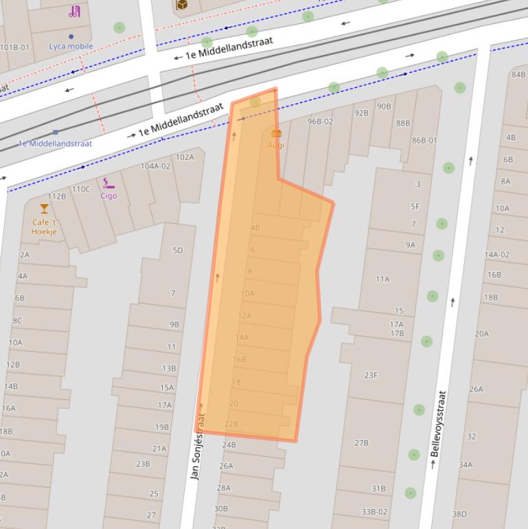Kaart van postcodegebied 3021TW.