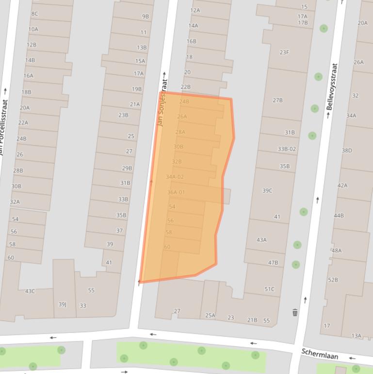 Kaart van postcodegebied 3021TX.