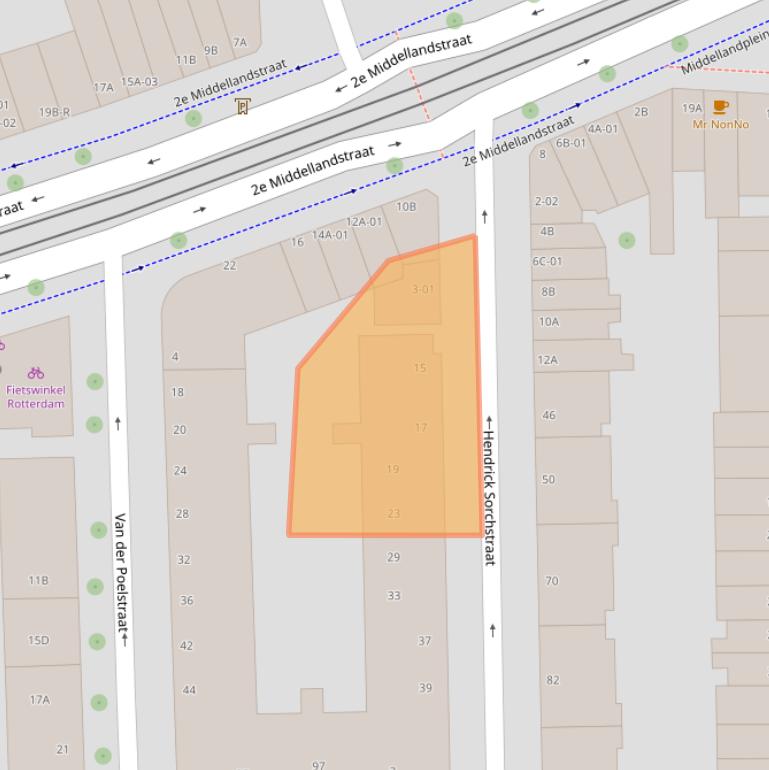 Kaart van postcodegebied 3021VA.