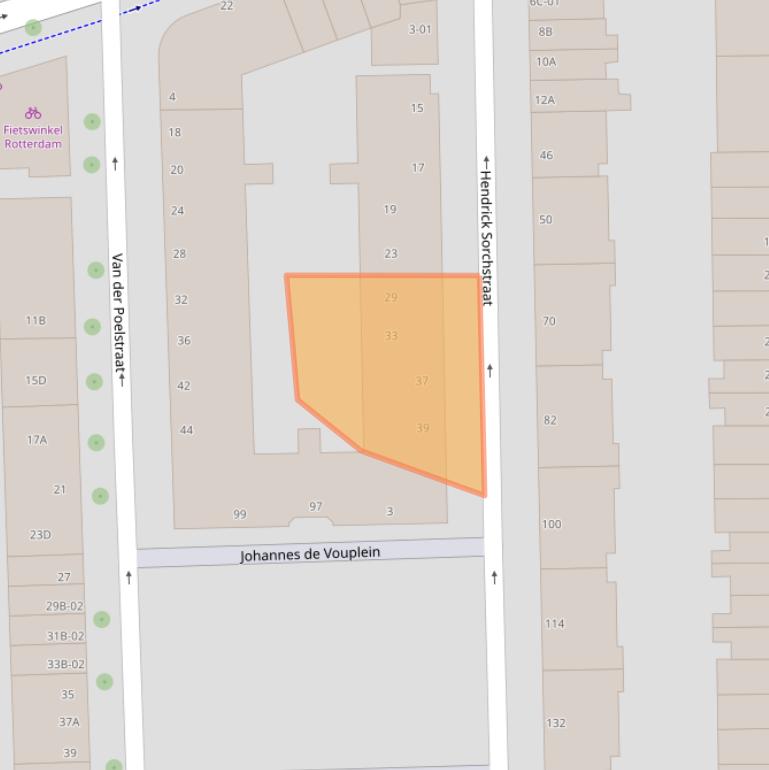Kaart van postcodegebied 3021VB.
