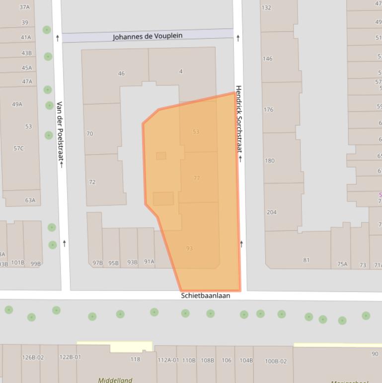 Kaart van postcodegebied 3021VC.