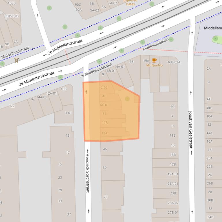 Kaart van postcodegebied 3021VD.