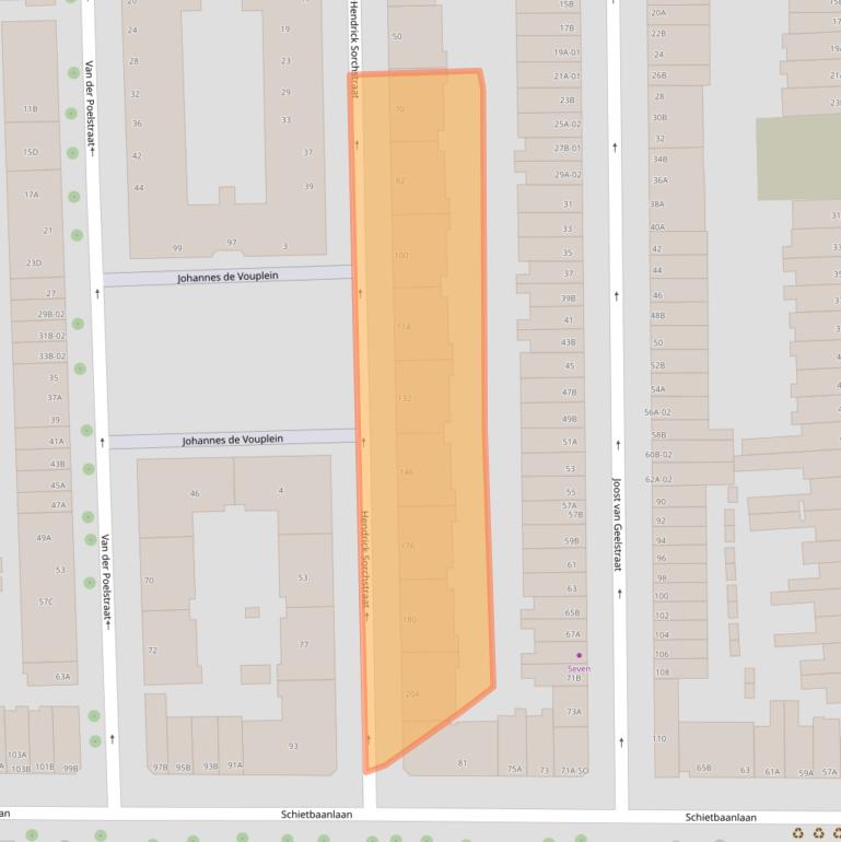 Kaart van postcodegebied 3021VH.