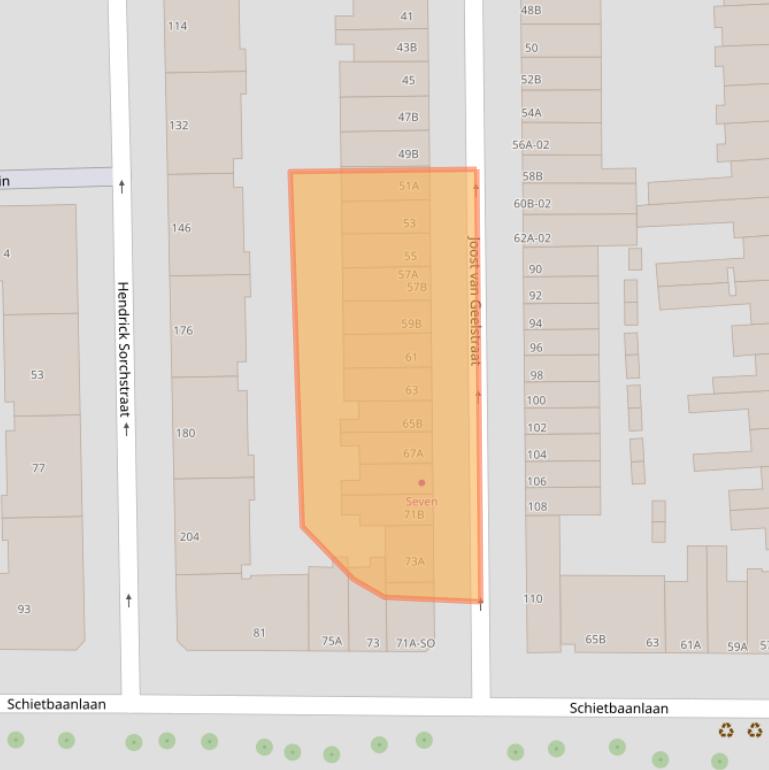 Kaart van postcodegebied 3021VL.