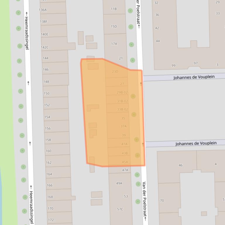 Kaart van postcodegebied 3021VS.