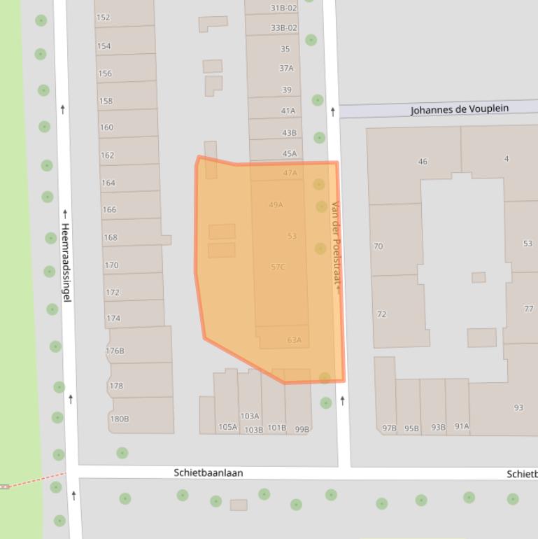Kaart van postcodegebied 3021VT.