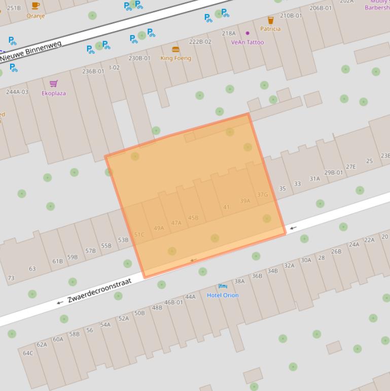 Kaart van postcodegebied 3021WP.