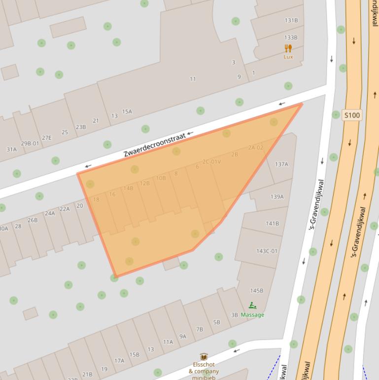 Kaart van postcodegebied 3021WS.