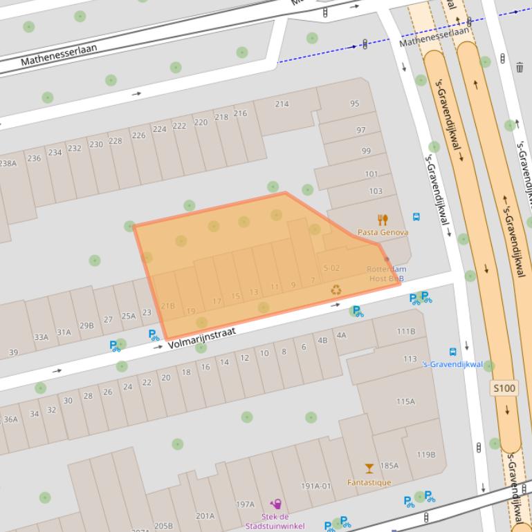 Kaart van postcodegebied 3021XG.