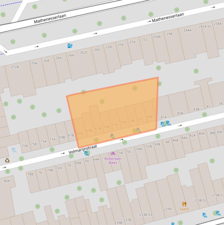 Kaart van postcodegebied 3021XJ.