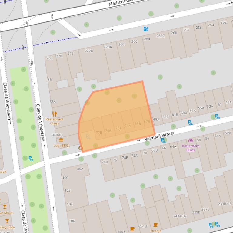 Kaart van postcodegebied 3021XK.