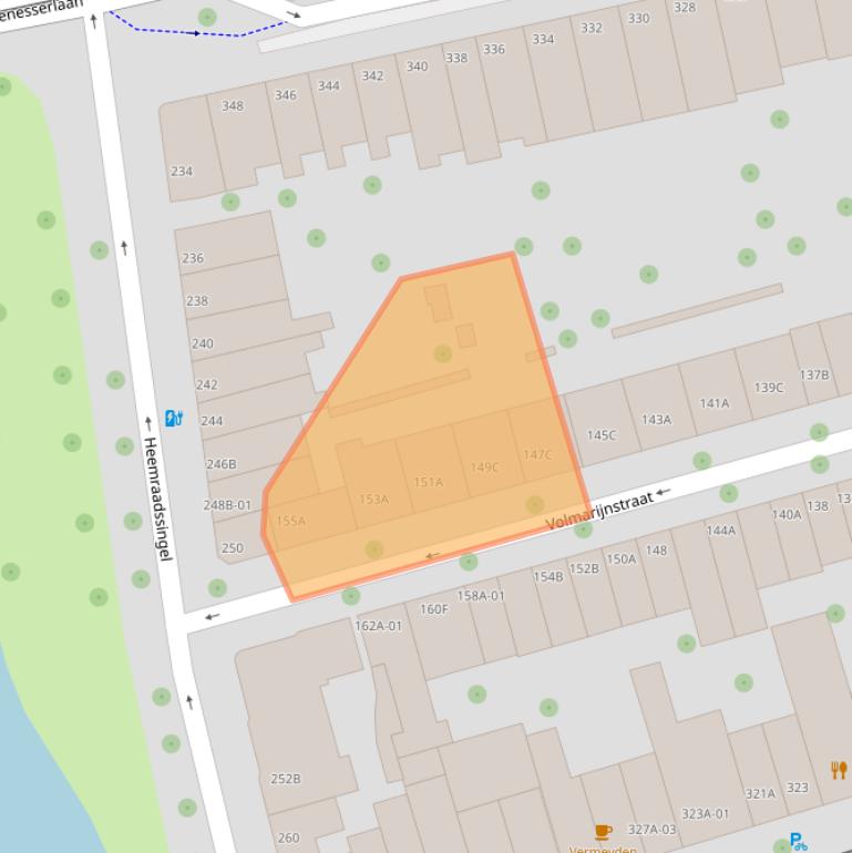 Kaart van postcodegebied 3021XP.