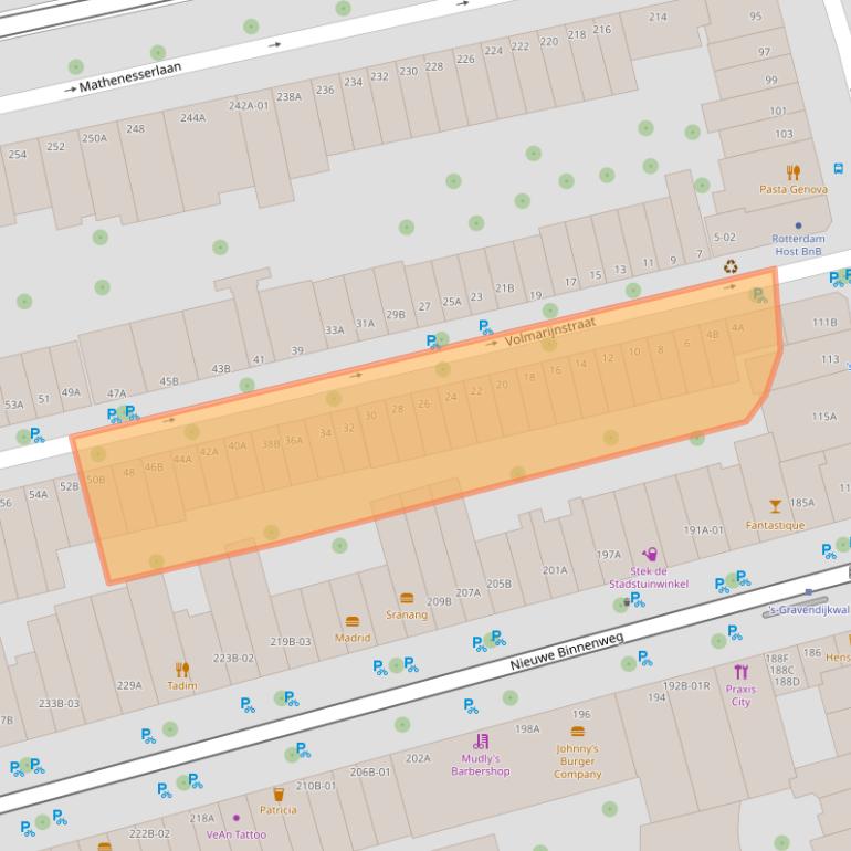 Kaart van postcodegebied 3021XS.