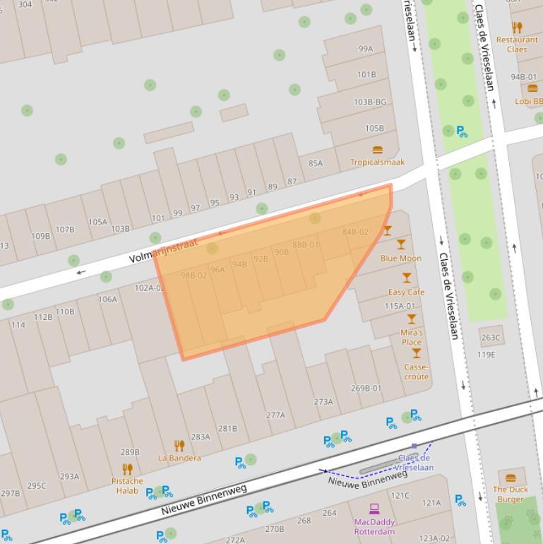 Kaart van postcodegebied 3021XV.