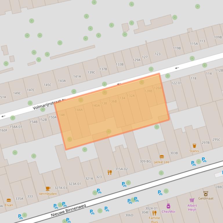 Kaart van postcodegebied 3021XX.