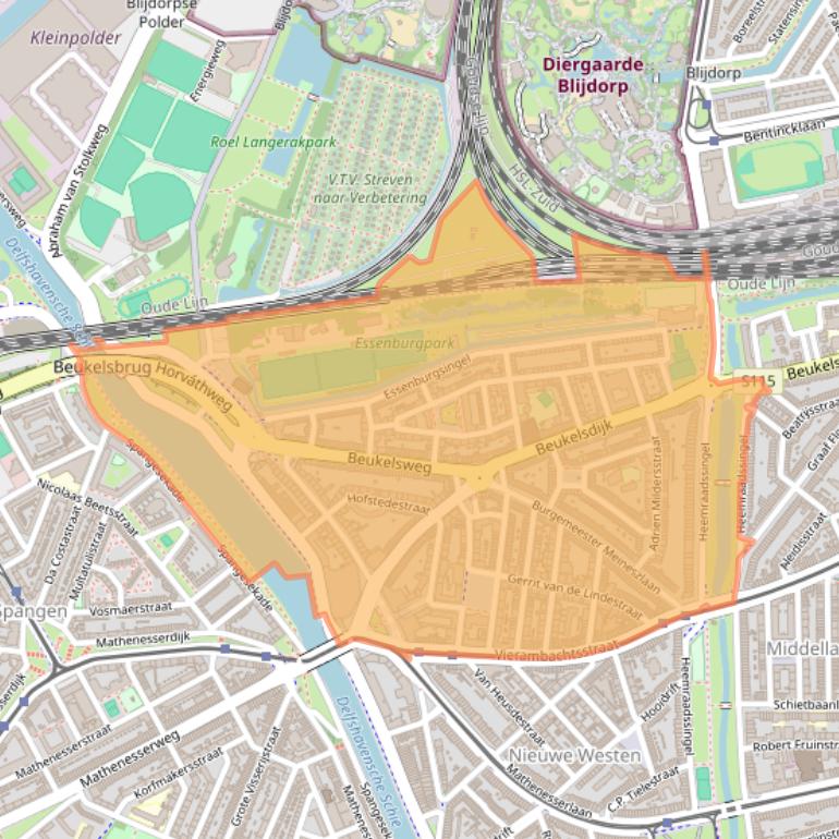 Kaart van postcodegebied 3022.