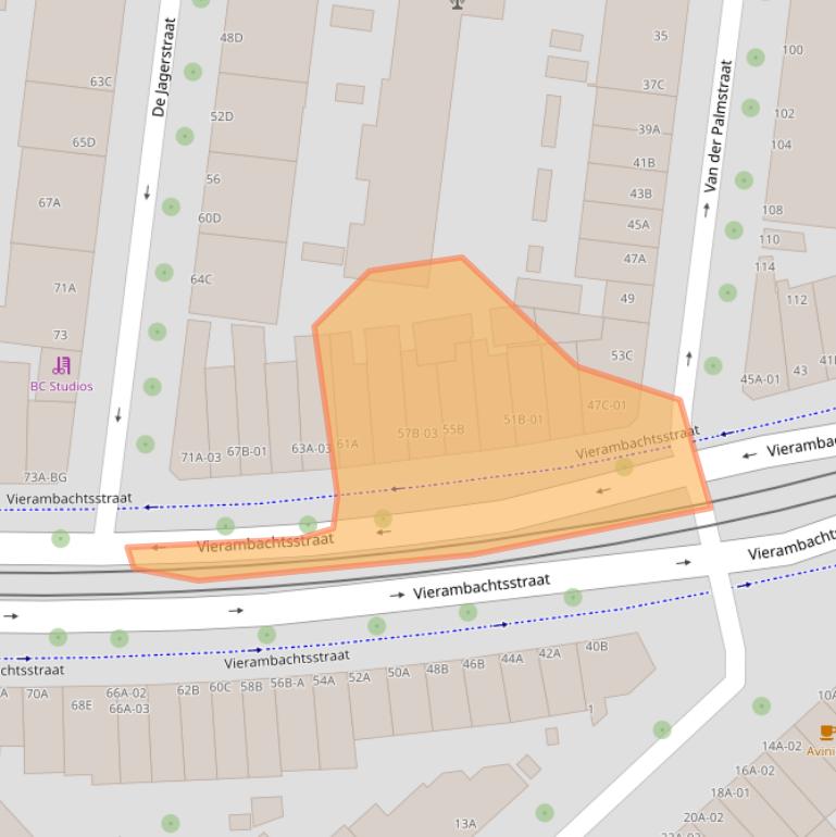 Kaart van postcodegebied 3022AD.