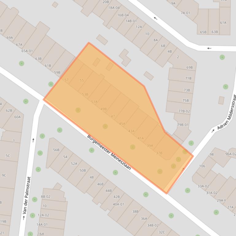 Kaart van postcodegebied 3022BB.