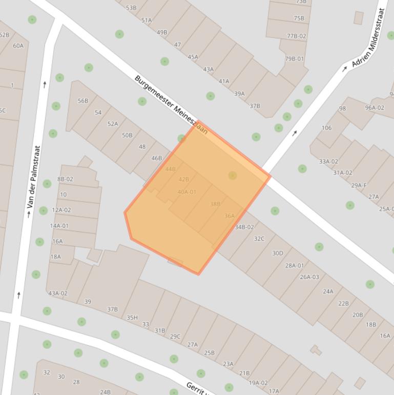 Kaart van postcodegebied 3022BK.