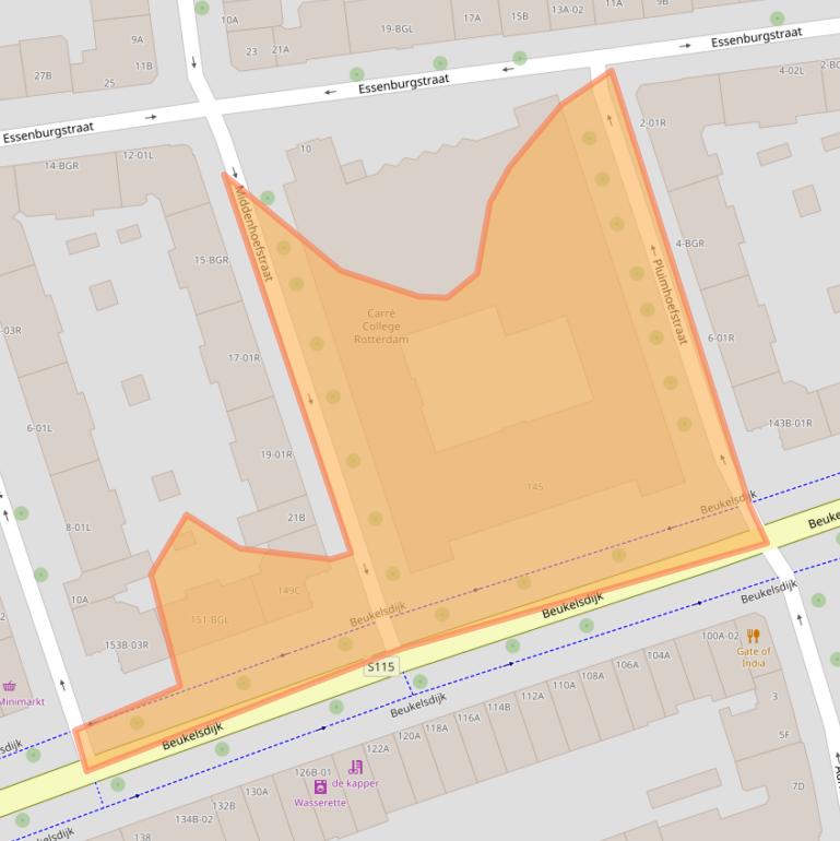 Kaart van postcodegebied 3022DC.