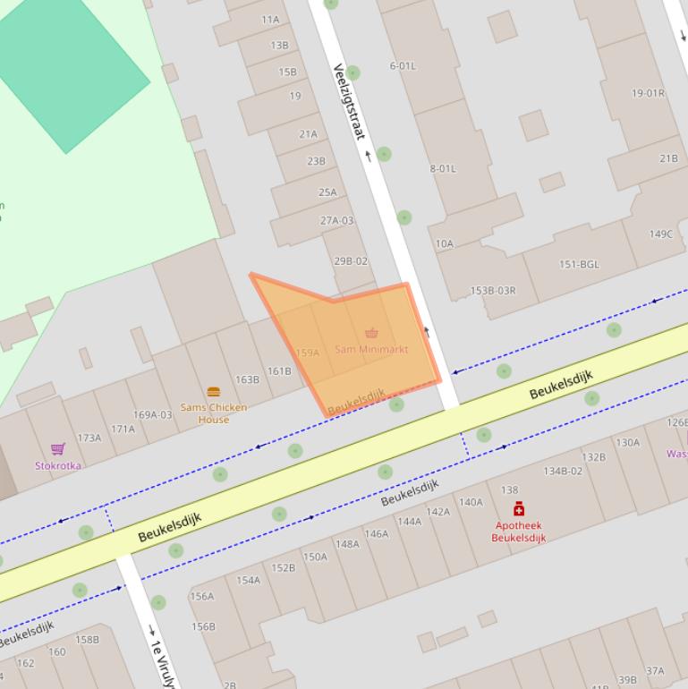 Kaart van postcodegebied 3022DE.