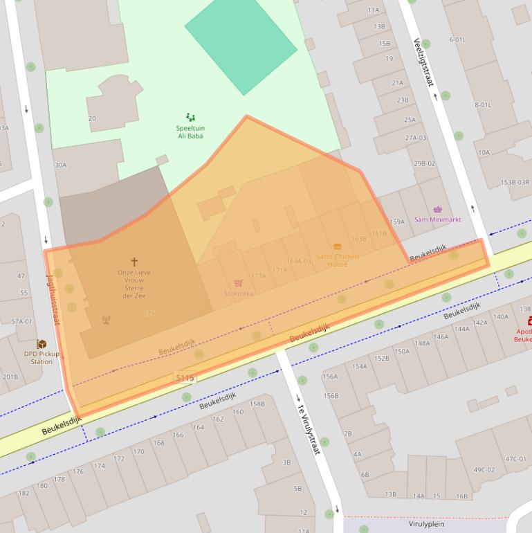 Kaart van postcodegebied 3022DG.