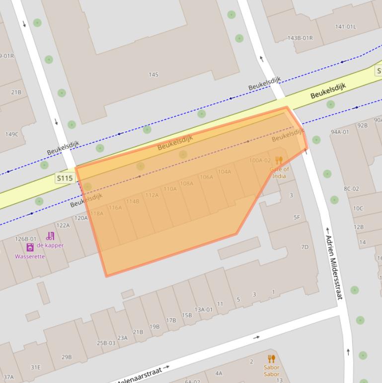 Kaart van postcodegebied 3022DK.