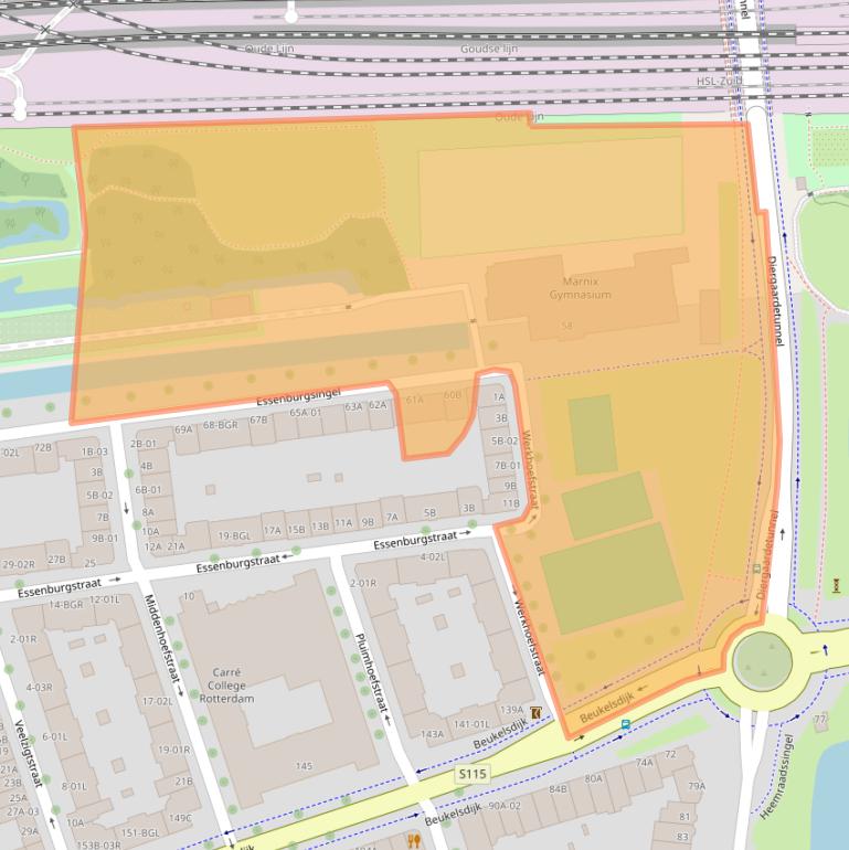 Kaart van postcodegebied 3022EA.