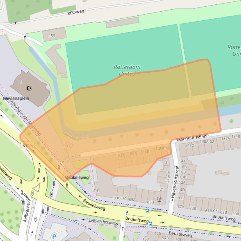 Kaart van postcodegebied 3022EN.