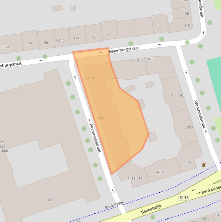 Kaart van postcodegebied 3022EV.