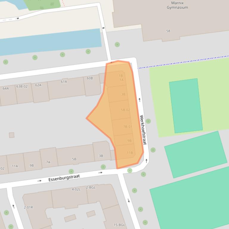 Kaart van postcodegebied 3022EW.