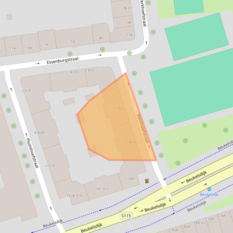 Kaart van postcodegebied 3022EX.