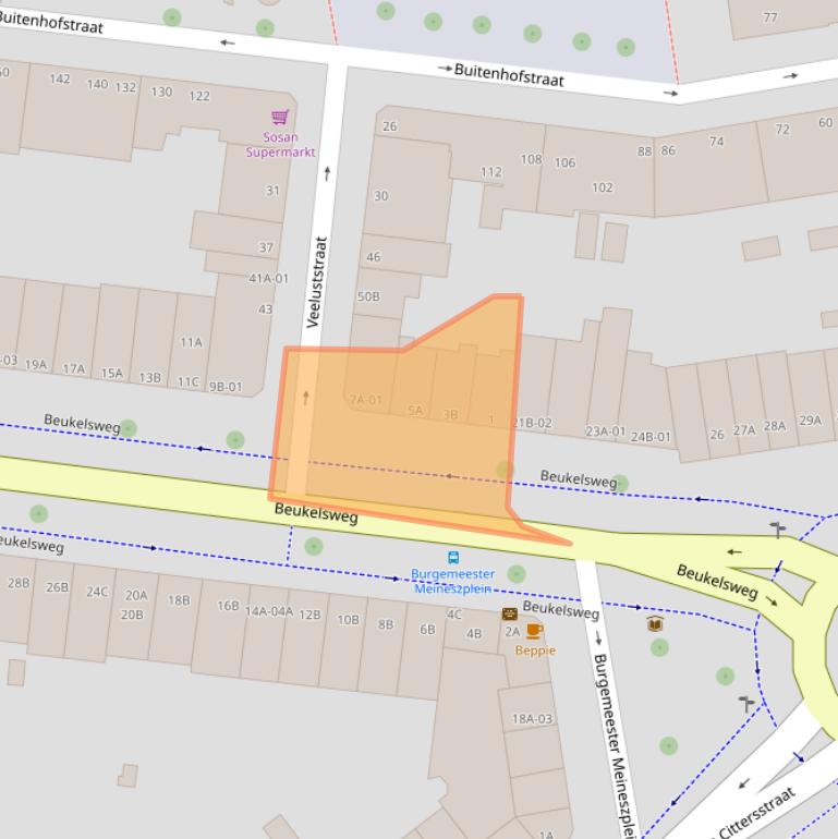 Kaart van postcodegebied 3022GA.