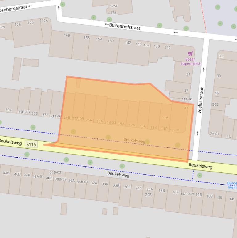 Kaart van postcodegebied 3022GB.