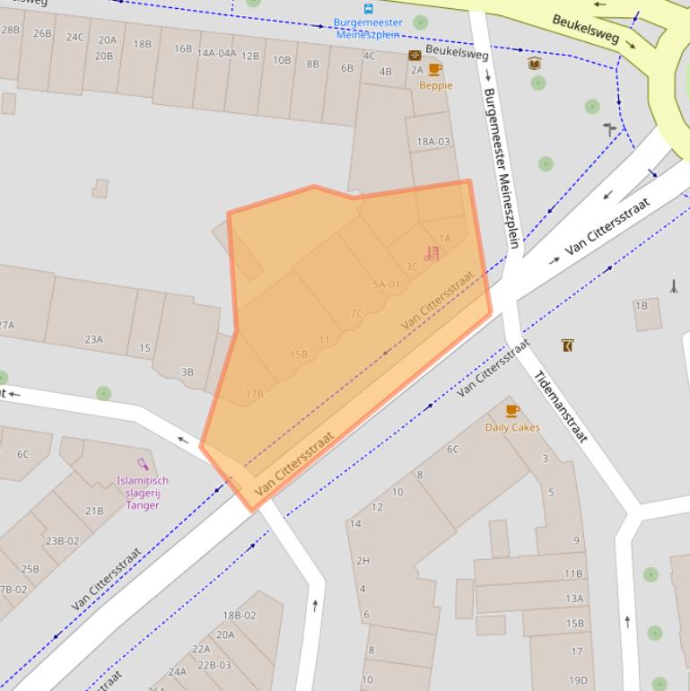 Kaart van postcodegebied 3022LE.