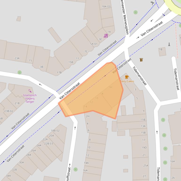 Kaart van postcodegebied 3022LJ.