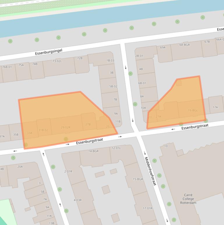 Kaart van postcodegebied 3022MB.