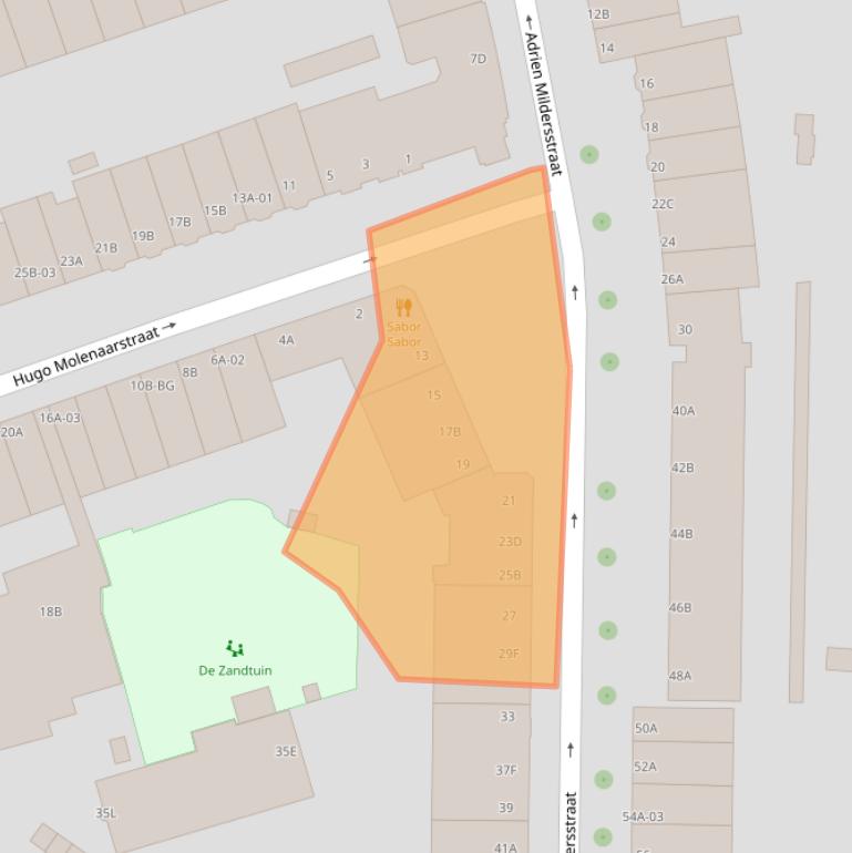 Kaart van postcodegebied 3022NB.