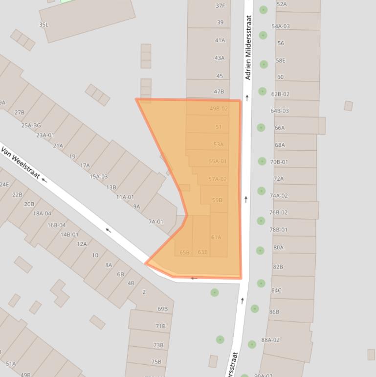 Kaart van postcodegebied 3022ND.