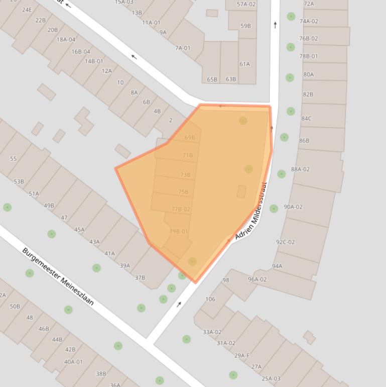 Kaart van postcodegebied 3022NE.