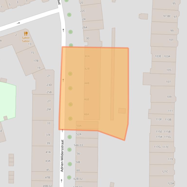 Kaart van postcodegebied 3022NH.