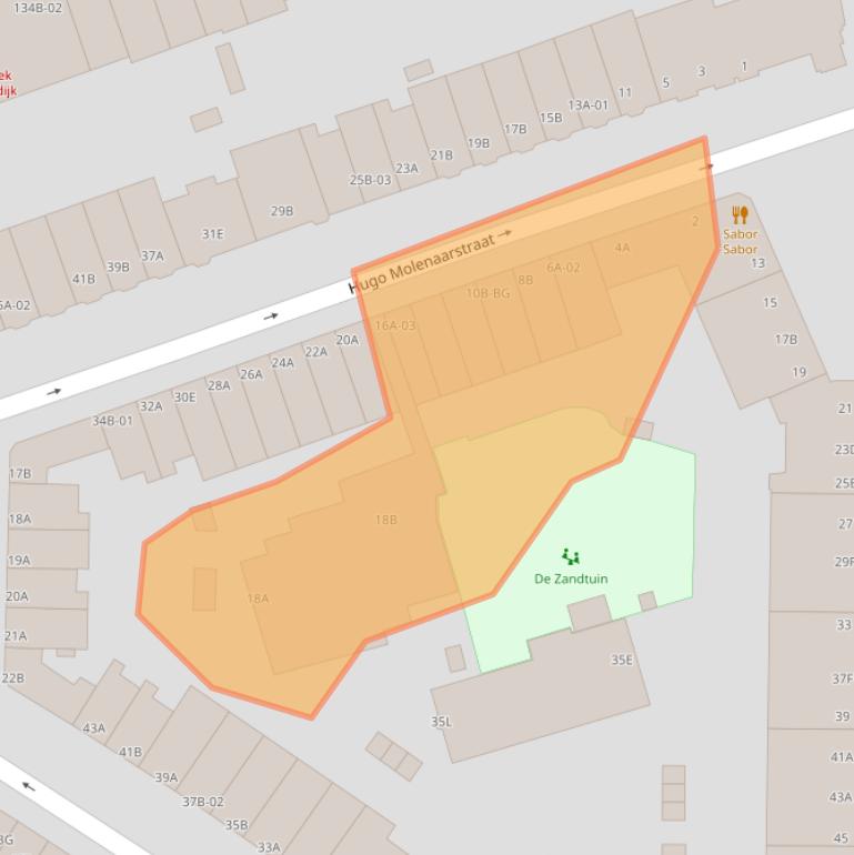 Kaart van postcodegebied 3022NR.