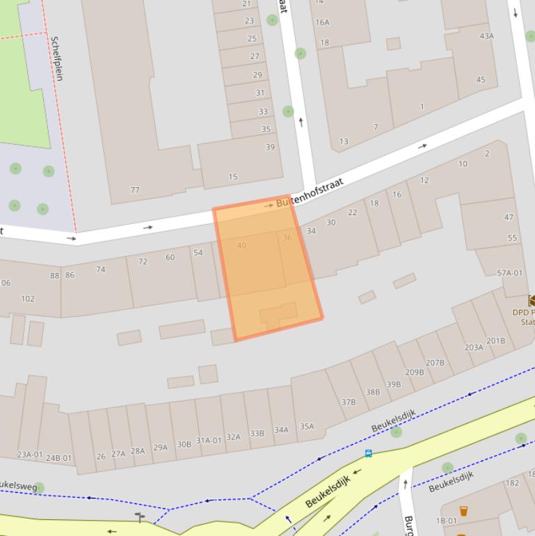 Kaart van postcodegebied 3022PG.