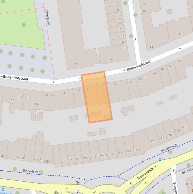 Kaart van postcodegebied 3022PH.