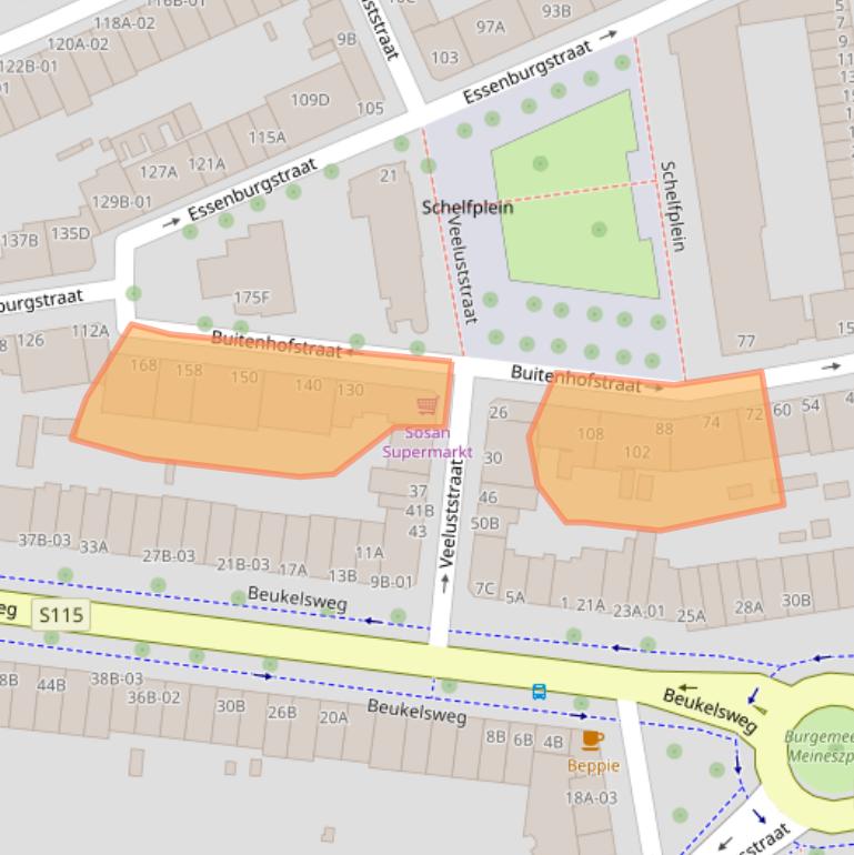 Kaart van postcodegebied 3022PJ.